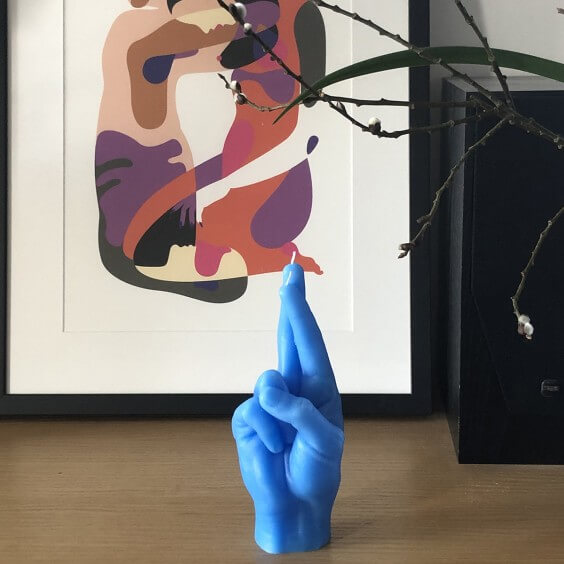 Candle Hand Crossed Fingers Kerze - Agof Store