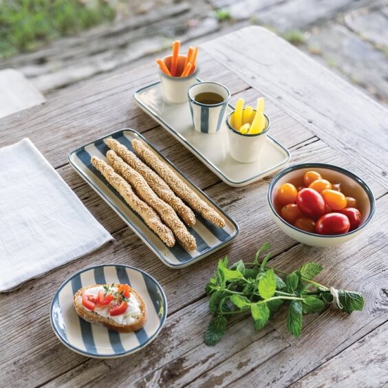 Zafferano Lido Righe Rectangular Plate - Agof Store