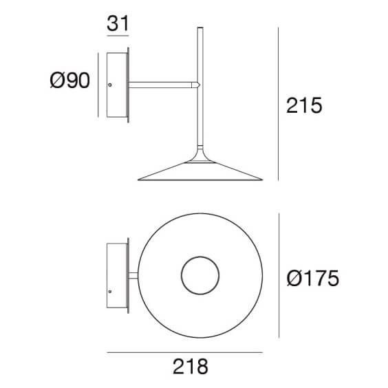 Linea Light Poe wall lamp - Agof Store