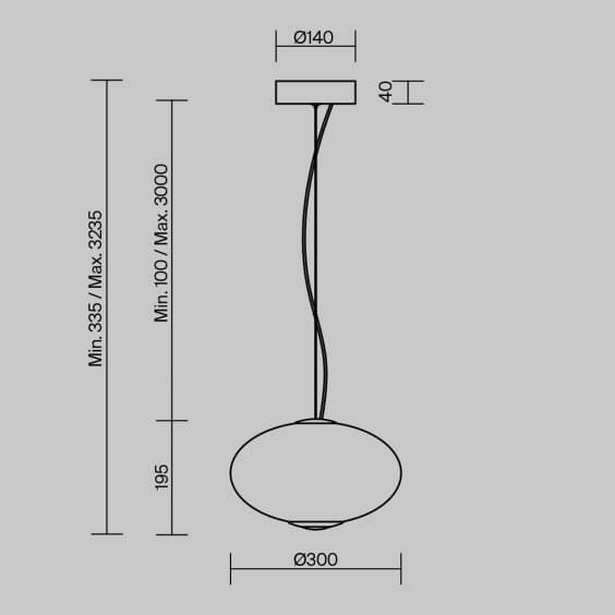 Bruma H.19 cm Lampada a sospensione Maytoni - Agof Store
