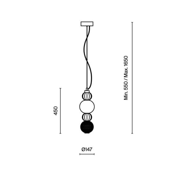 Maytoni Collar H.45 cm pendant lamp - Agof Store
