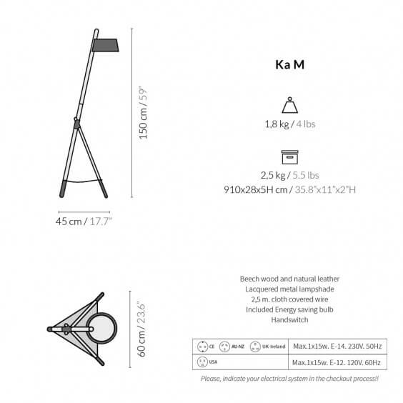 Ka M Lampada da terra Woodendot - Agof Store