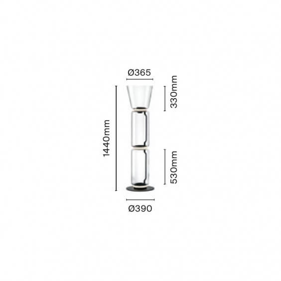 Flos Noctambule 2 High Cylinder & Cone Small Base Floor Lamp - Agof Store