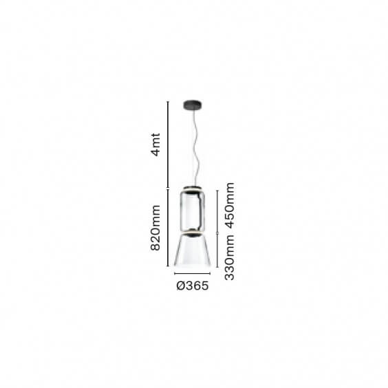 Flos Noctambule 1 Low Cylinder & Cone Pendant Lamp - Agof Store