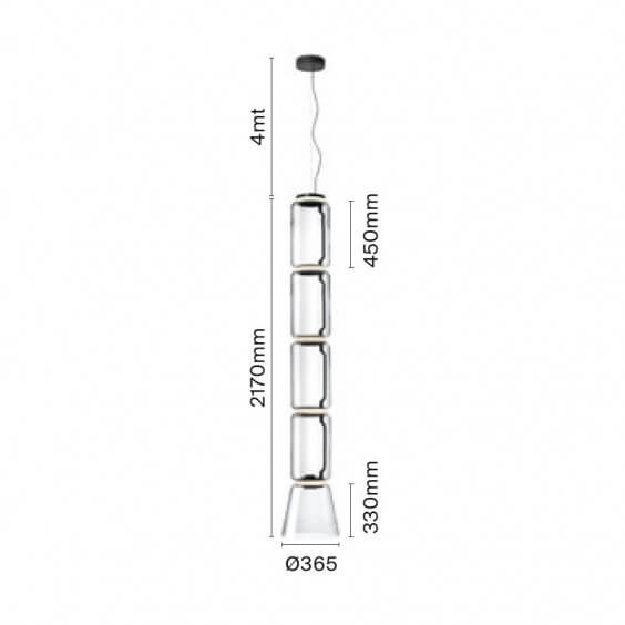Flos Noctambule 4 Low Cylinders & Cone lampada a sospensione - Agof Store