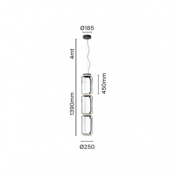 Flos Noctambule 3 Low Cylinders Pendelleuchte - Agof Store