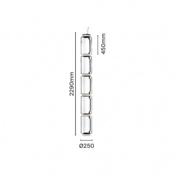 Flos Noctambule 5 Low Cylinders lampada a sospensione - Agof Store